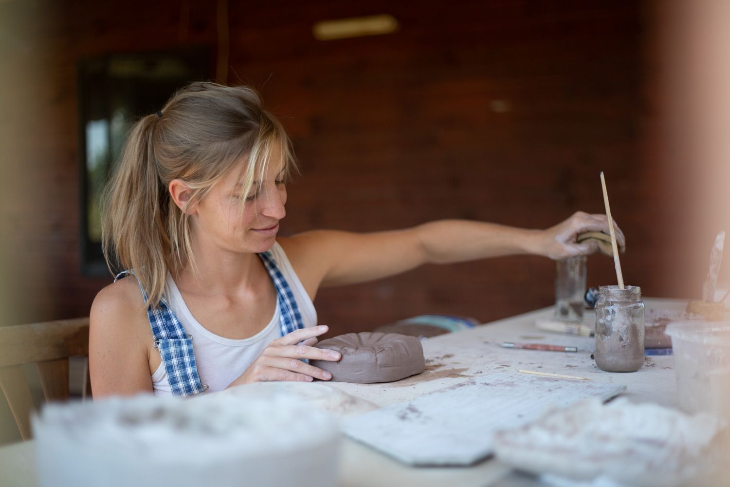 Stéfanne Prijot à l’atelier