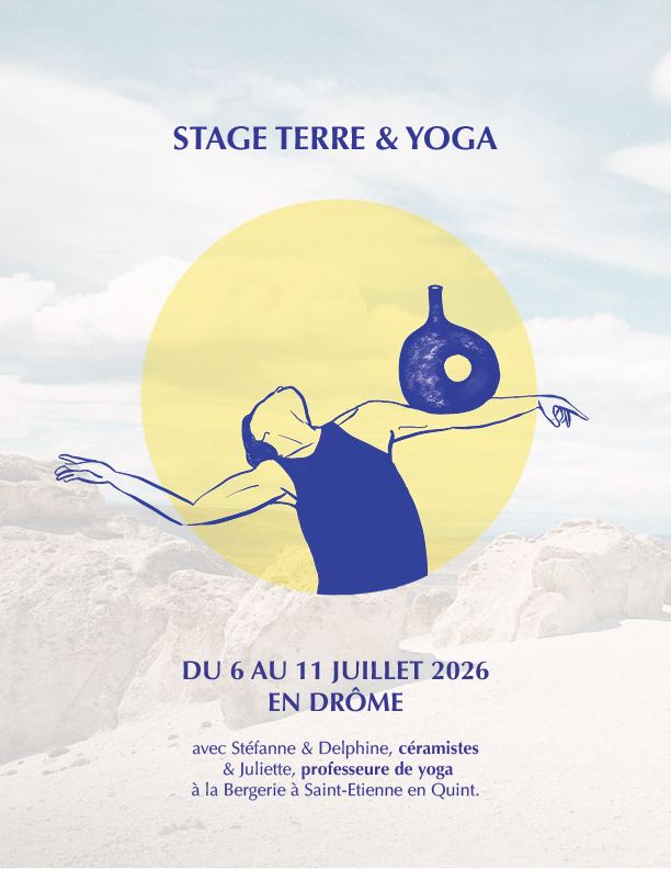 Affiche : stage terre & yoga, du 6 au 11 juillet 2026 en Drôme